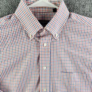 Gitman Bros The Fashion Post Louisville Red Blue Plaid 15.5 33 Button Up Shirt